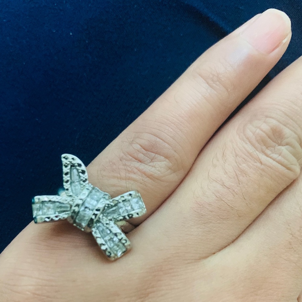 Rhodium plated size 5 ring